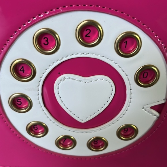 CALL ME  old-fashioned Handset phone NWT  works from your bag  pink patent/white - Picture 3 of 11